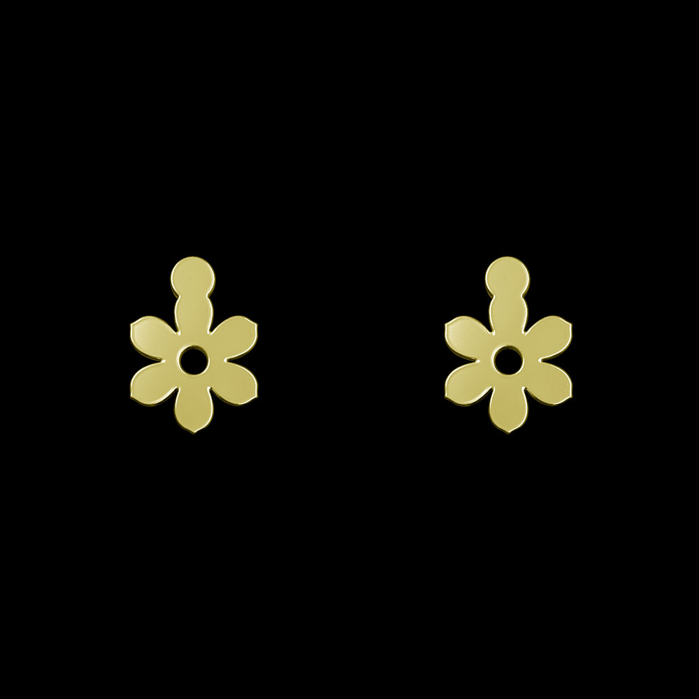 گوشواره طلا 18 عیار زنانه مدوپد مدل گل کد GA1-10934