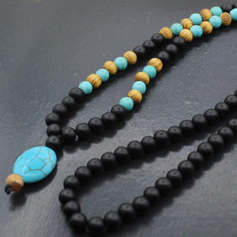 گردنبند مردانه رزالیا مدل فیروزه کد NM-BRP-2