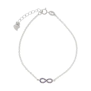 دستبند نقره زنانه آی جواهر طرح بینهایت کد 77245D