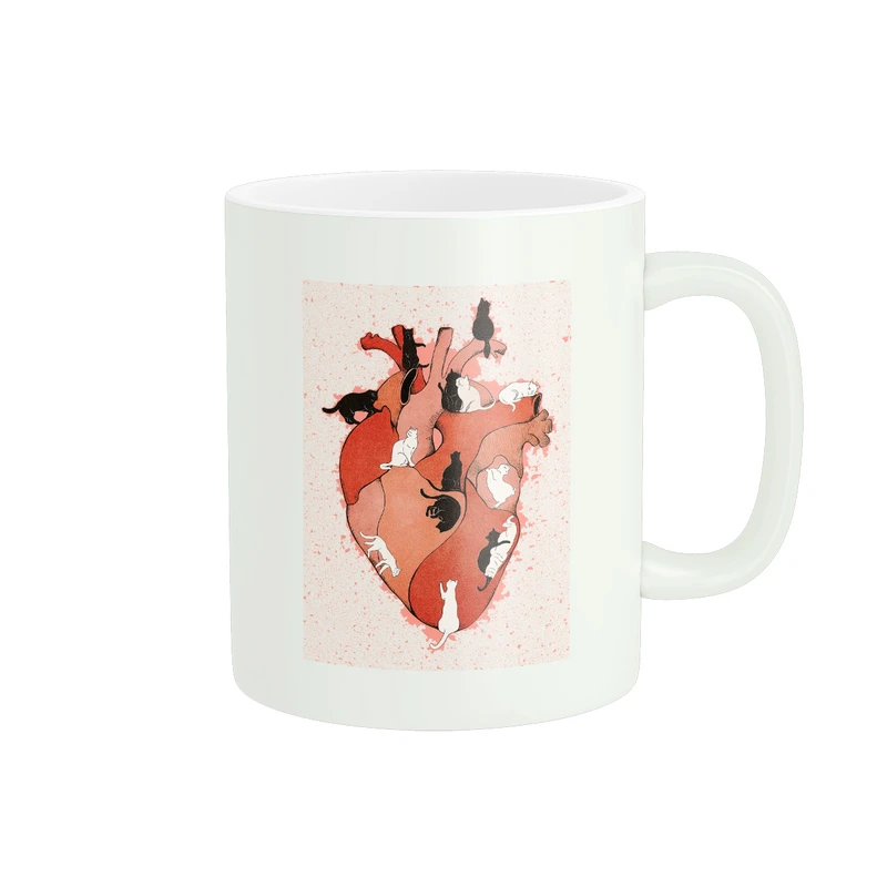 ماگ پاد آفرین مدل گربه ها روی قلب کد 1280