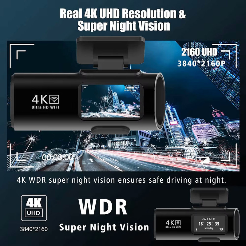دوربین فیلمبرداری ثبت وقایع خودرو مدل OK309-4K-WiFi