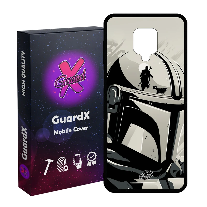 کاور گارد ایکس طرح Mandalorian مدل Glass10502 مناسب برای گوشی موبایل شیائومی Redmi Note9 Pro/Note 9 Pro Max/Redmi Note 9S/MI Poco M2 Pro