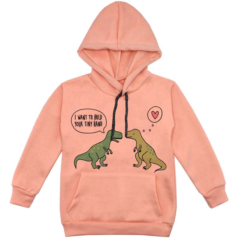 هودی پسرانه مدل دانیاسور F189 رنگ گلبهی