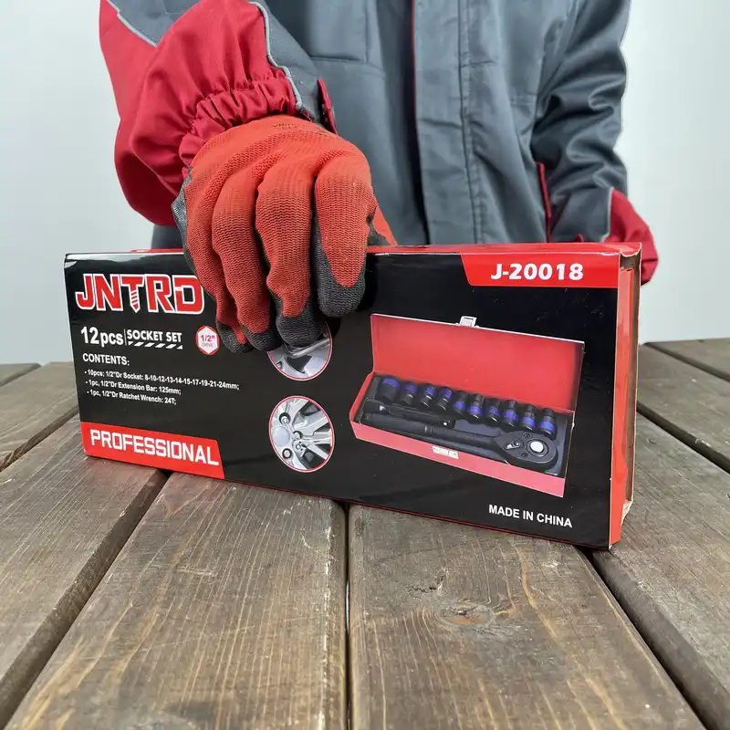 آچار بکس صنعتی جی ان ترد مدل J-20018 مجموعه 12 عددی