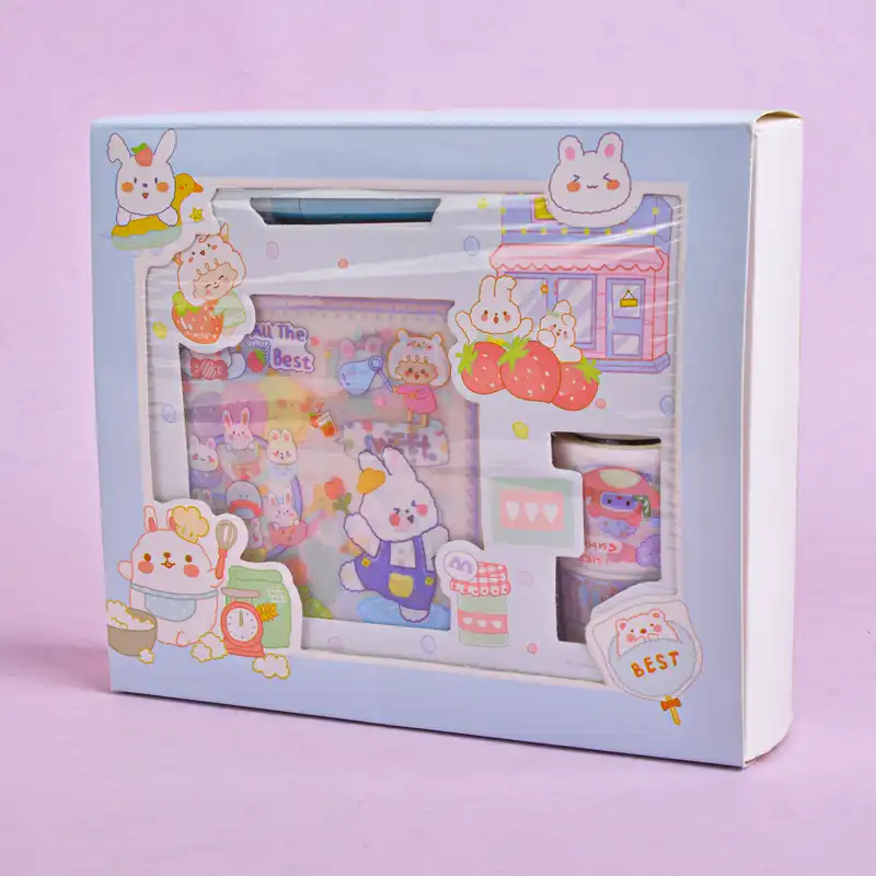 چسب نواری مدل واشی طرح دخترانه به همراه برچسب و کاتر بسته 16 عددی