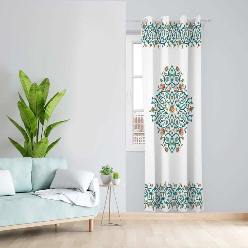 پرده طرح سنتی مدل مخمل پانچی کد  L135 Z سایز 140x200 سانتی متر