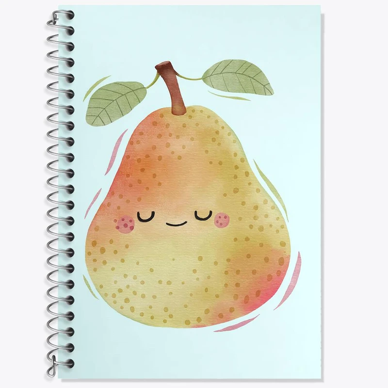 دفتر زبان 50 برگ خندالو مدل سه خط طرح گلابی کد 28410