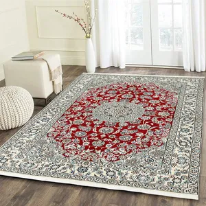 فرش دستبافت سه متری مدل گل ابریشم نائین کد n543069n