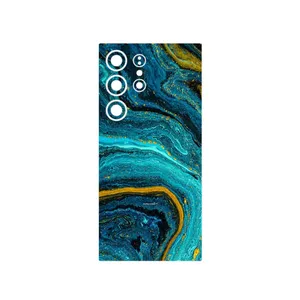 MAHOOT Turquoise marblewith golden streaks Cover Sticker for Samsung Galaxy S24 Ultra