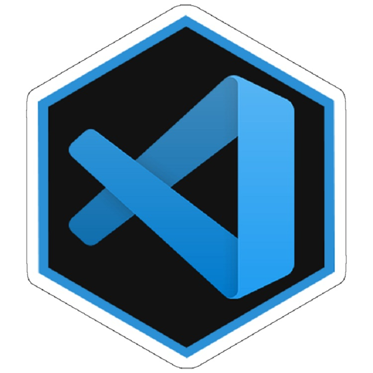 استیکر لپ تاپ مدل VS Code Hexagon