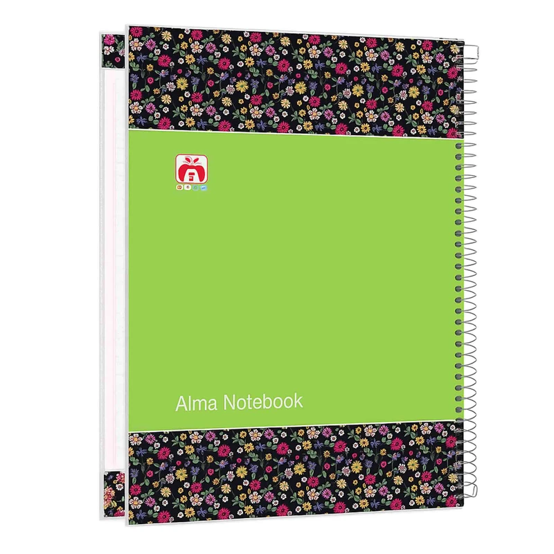 دفتر مشق 80 برگ آلما طرح FLOWER مدل طلقی کد 7896