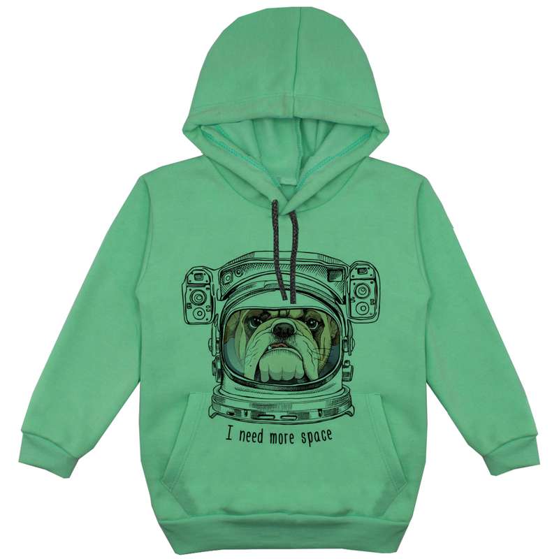 هودی پسرانه مدل سگ فضانورد F27 رنگ سبز