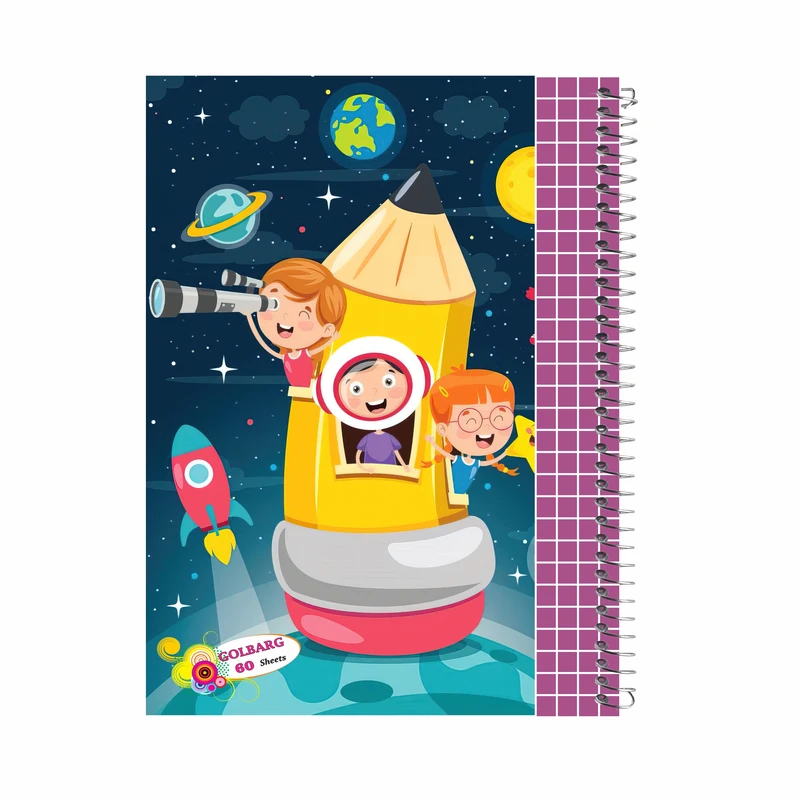 دفتر شطرنجی 60 برگ گلبرگ طرح کودکانه کد 601228  