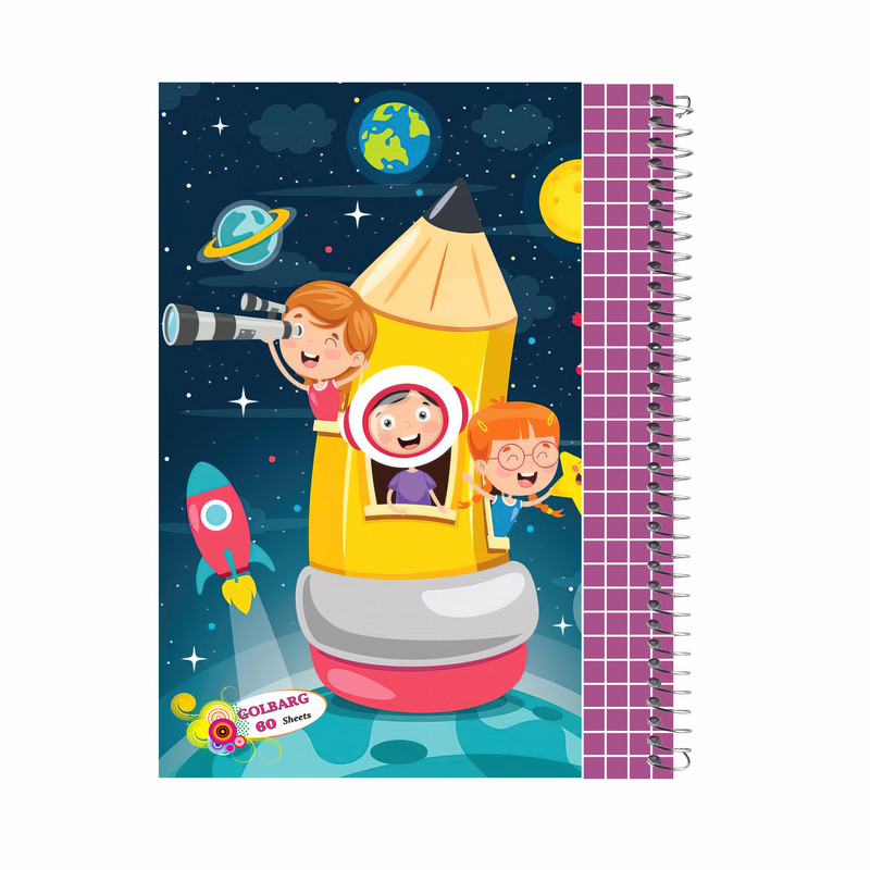 دفتر شطرنجی 60 برگ گلبرگ طرح کودکانه کد 601228