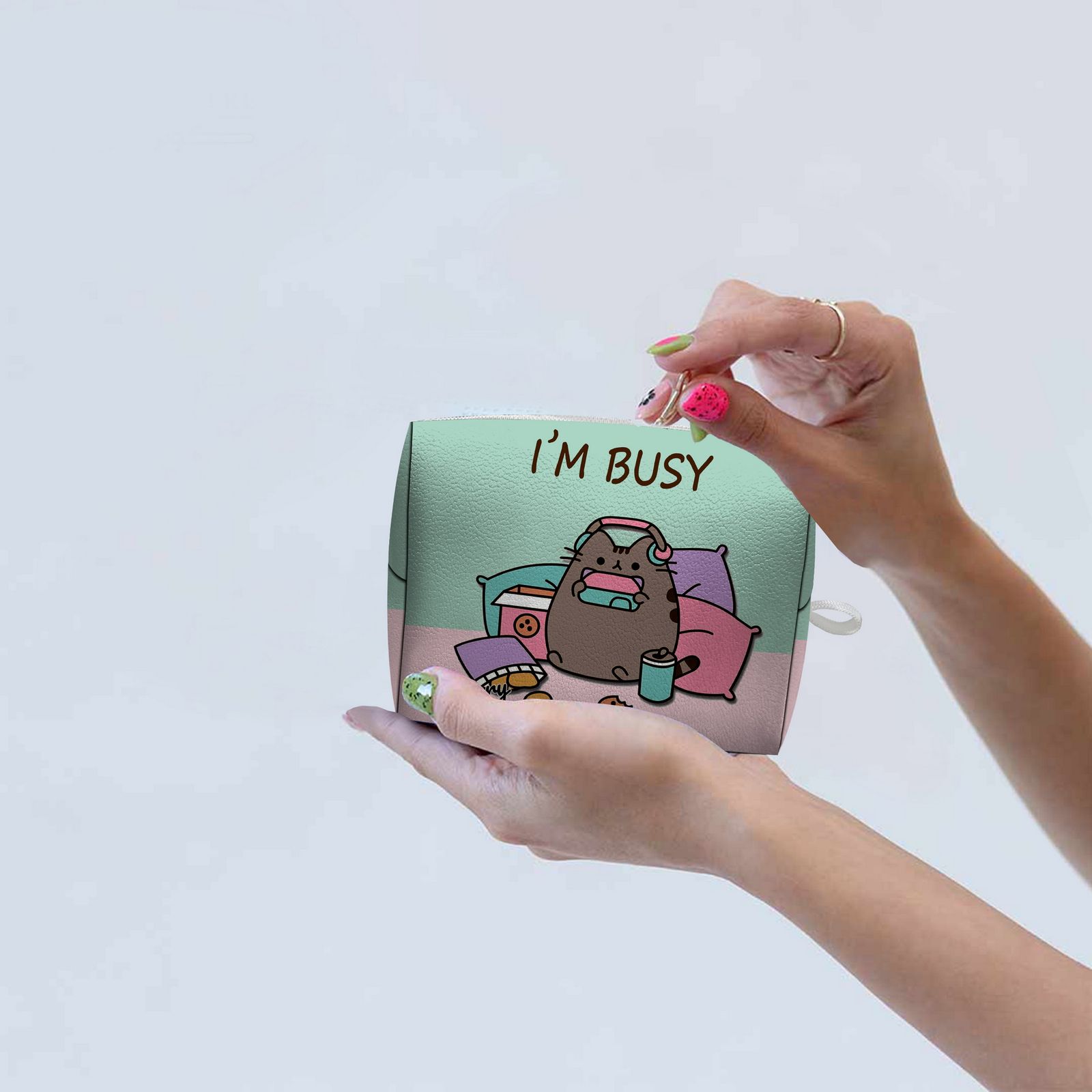 کیف پد بهداشتی فیوری مدل گربه کیوت فانتزی کد 2364 به همراه کیف پول - - 9