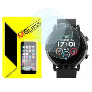 محافظ صفحه نمایش شیشه‌ای ام‌گلس مدل Glass-MG مناسب برای ساعت هوشمند هایلو RT LS05S بسته سه عددی