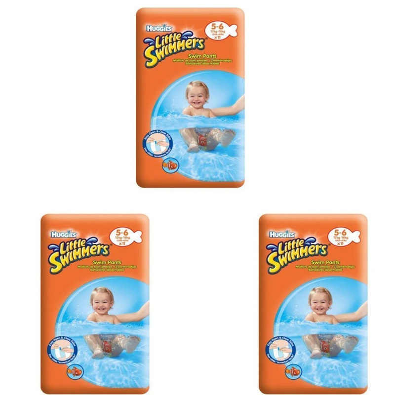 پوشک استخری هاگیز مدل little swimmer سایز 5 بسته 11 عددی مجموعه 3 عددی