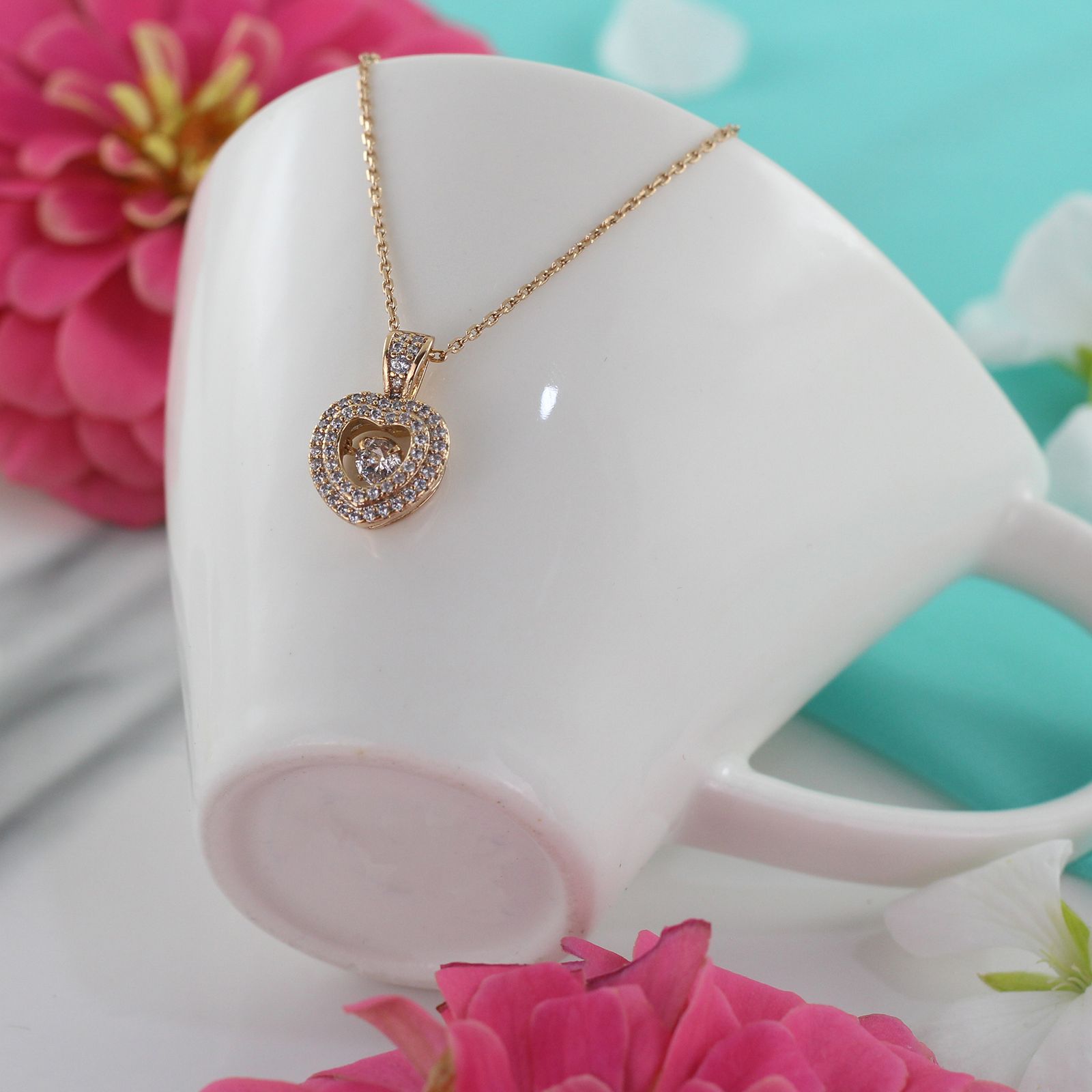 گردنبند زنانه ژوپینگ مدل قلب کد AAB294 -  - 2