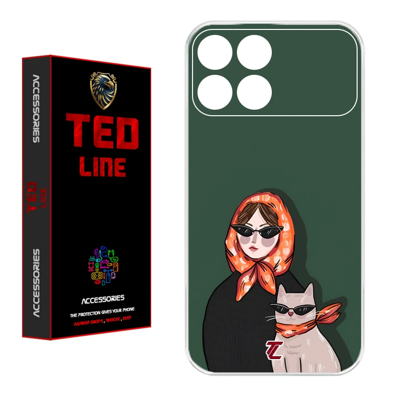 کاور تدلاین طرح دختر و گربه کد 1143 مناسب برای گوشی موبایل شیائومی Poco X6 Pro