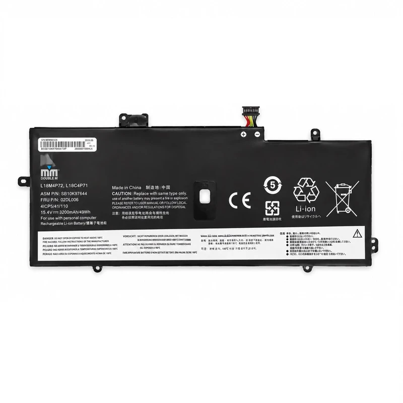 باتری لپ‌تاپ 6 سلولی دابل ام مدل L18M4P72 مناسب برای لپ تاپ ThinkPad X1 Yoga Gen 5		