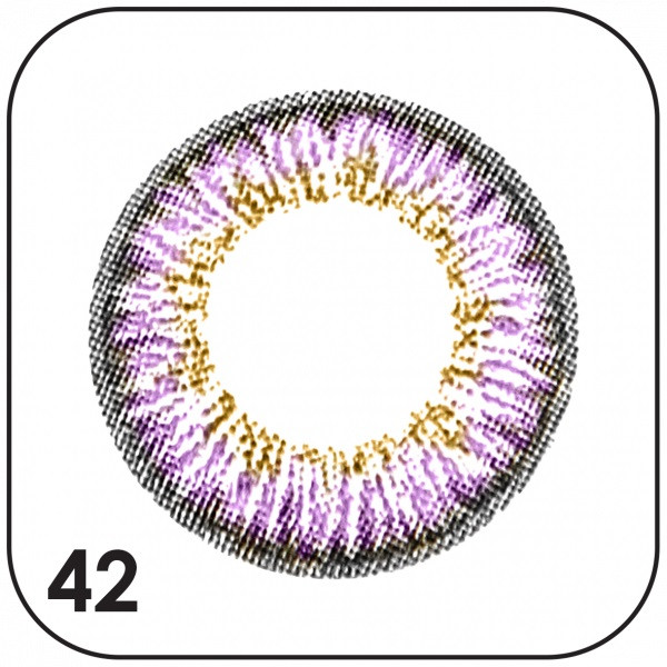 لنز چشم بیوتی مدل روزانه شماره 42 رنگ بنفش عسلی دور تیره