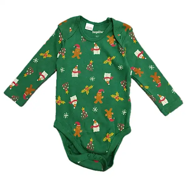 بادی آستین بلند نوزادی لوپیلو مدل کریسمسی کد 2024 مجموعه 2 عددی