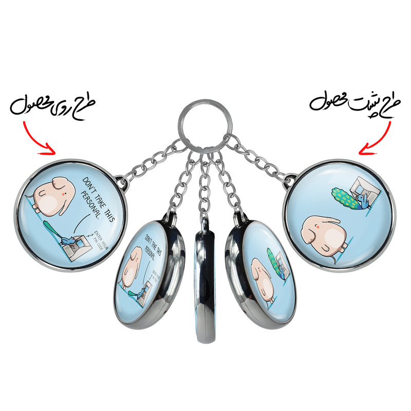 جاکلیدی خندالو طرح حیوانات بامزه فیل و طاووس مدل دوطرفه کد A19