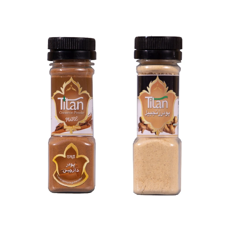  پودر دارچین و پودر زنجبیل تیتان - 160 گرم مجموعه 2 عددی