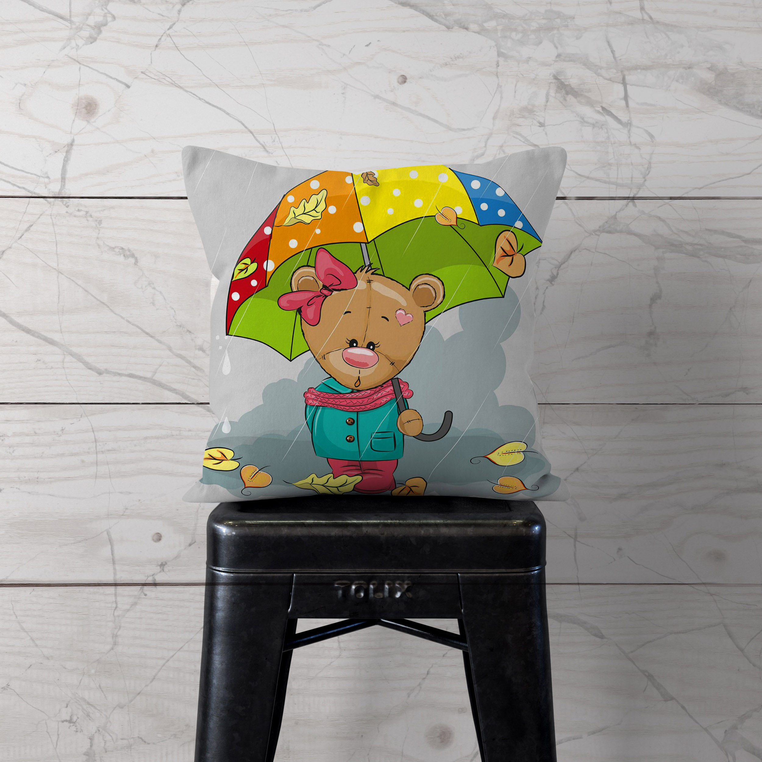 کاور کوسن کودک مدل  فانتزی دو رو طرح دار کد1402130