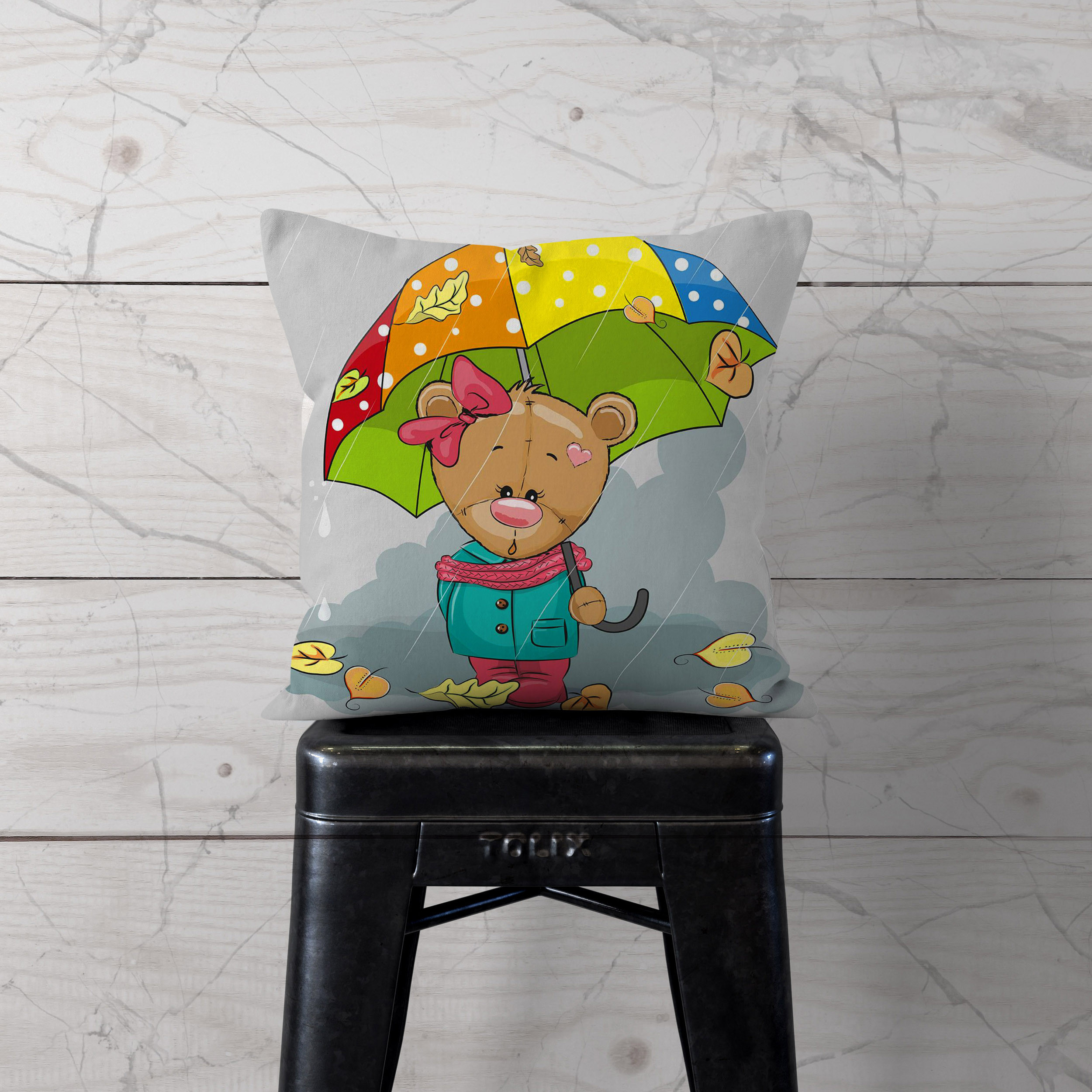 کاور کوسن کودک مدل  فانتزی دو رو طرح دار کد1402130