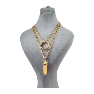 گردنبند زنانه  طرح منشور و حلقه