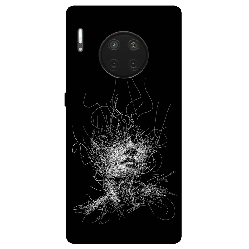 کاور مگافون طرح اسکچ صورت مدل 7423 مناسب برای گوشی موبایل هوآوی Mate 30 Pro