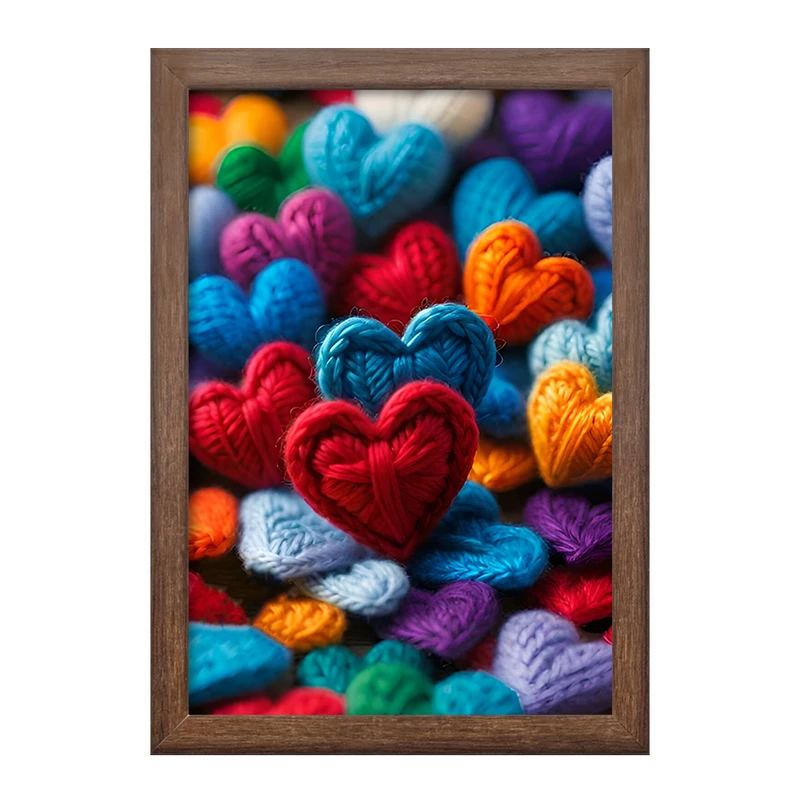 تابلو خندالو طرح پترن کاموایی قلب کد F7104