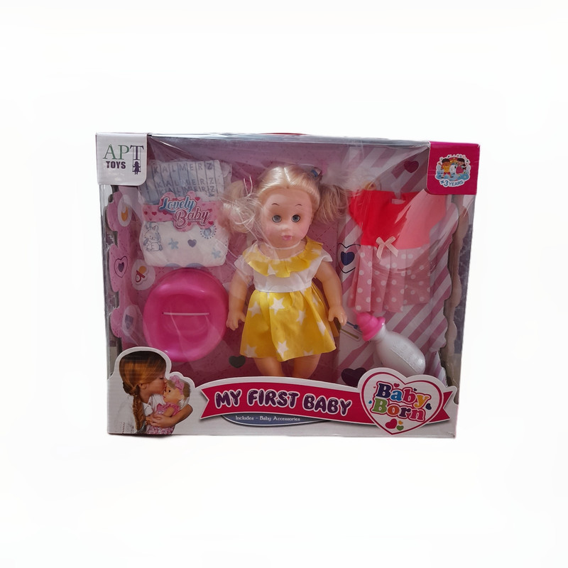 عروسک بیبی بورن طرح نوزاد مدل MV6633-1 ارتفاع 32 سانتی متر