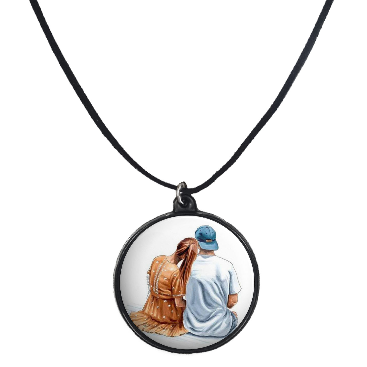 گردنبند پرمانه طرح عاشقانه کد pmb.5311 مدل دو طرفه