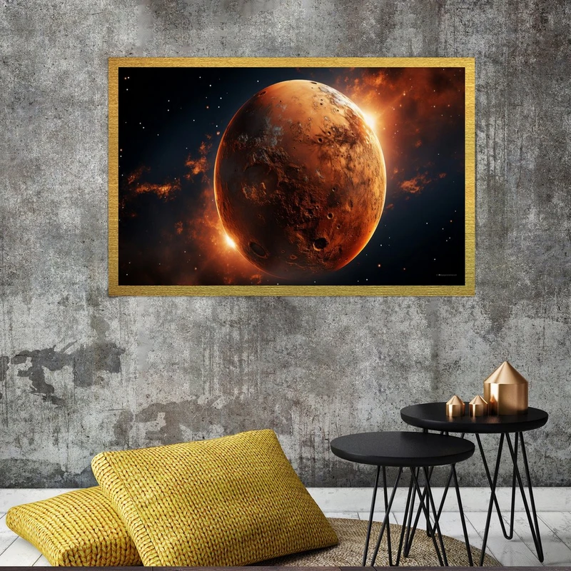 تابلو بکلیت طرح کره ماه مدل قاب شاسی T-S8266