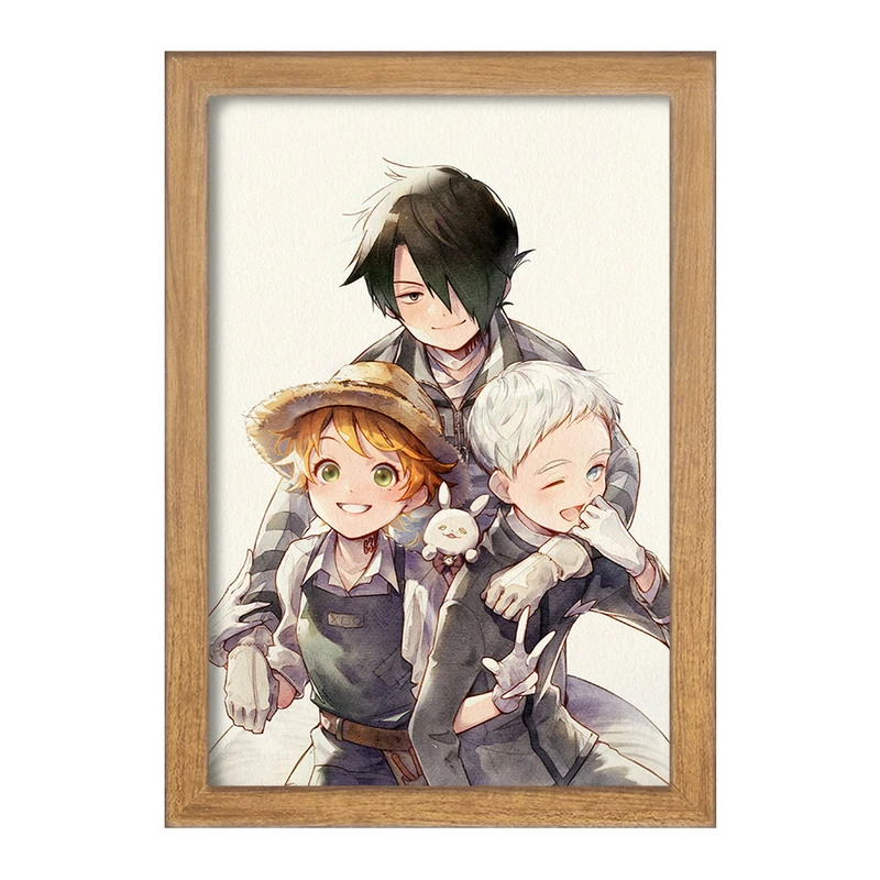 تابلو خندالو مدل ری و نورمن و اما انیمه ناکجاآباد موعود  کد 12729