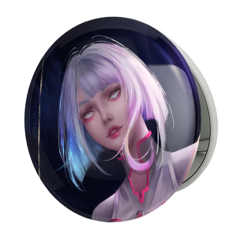 آینه جیبی خندالو طرح لوسی انیمه سایبرپانک مدل تاشو کد 23969 