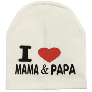 کلاه بچگانه مدل i love papa & mama رنگ سفید