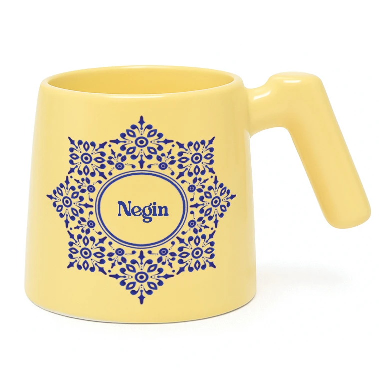 ماگ لاژید مدل اسم نگین طرح فریم سنتی