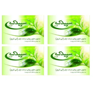 صابون شستشو سپیدک قزوین مدل روغن درخت چای وزن 100 گرم مجموعه 4 عددی