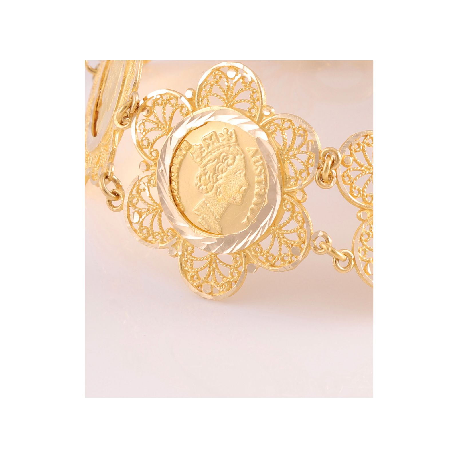 دستبند طلا 18 عیار زنانه کد G703 -  - 3
