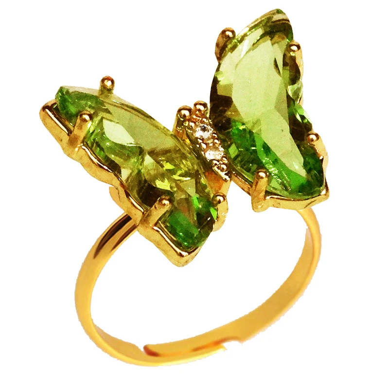 عکس شماره 2 : انگشتر زنانه مدل پروانه عاشق کریستالی کد beh 14