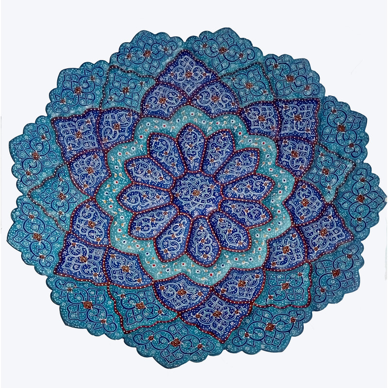 بشقاب میناکاری مدل ماهوری کد 1143