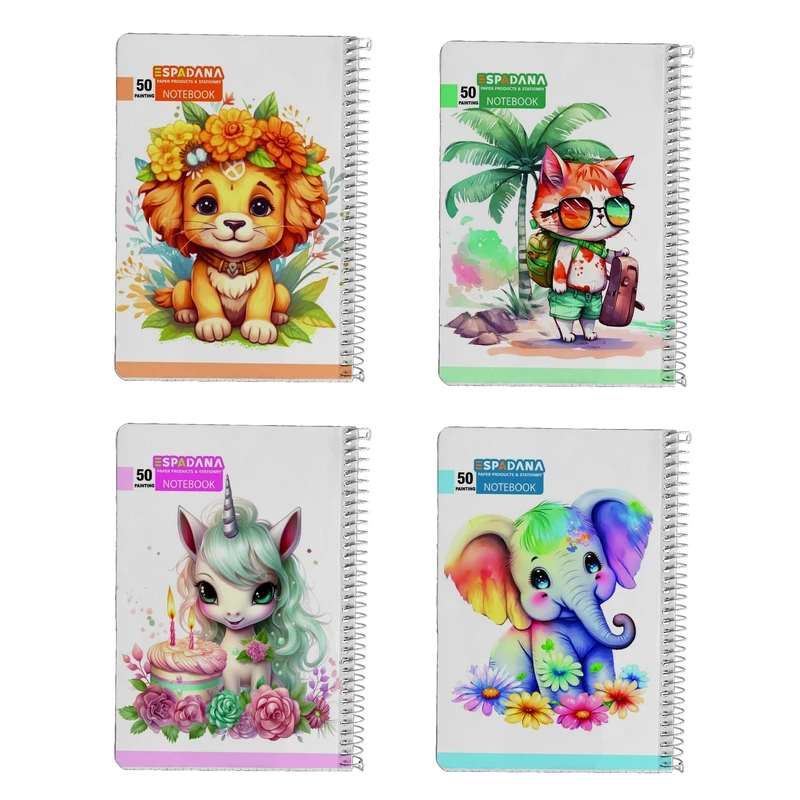 دفتر نقاشی 50 برگ اسپادانا مدل بینگو کد 50031469 مجموعه 4 عددی