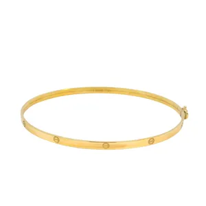 دستبند النگویی طلا کم اجرت 18 عیار زنانه حانیه مدل کارتیه لاو