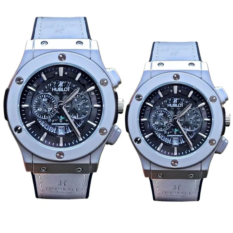 ست ساعت مچی عقربه ای زنانه و مردانه  مدل اسکلتون بیگ بنگ کد tt012