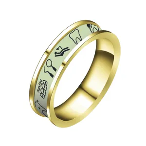 انگشتر ناکسیگو مدل شب تاب طرح دندان پزشکی کد RT15242