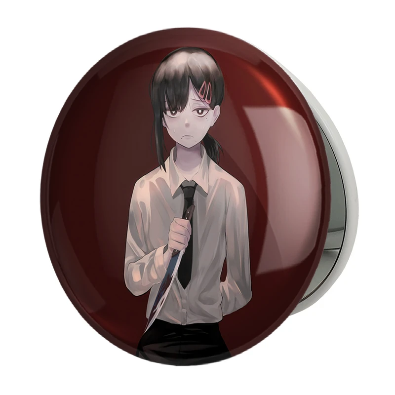 آینه جیبی خندالو طرح ریزه انیمه مرد اره ای Chainsaw Man مدل تاشو کد 17891 