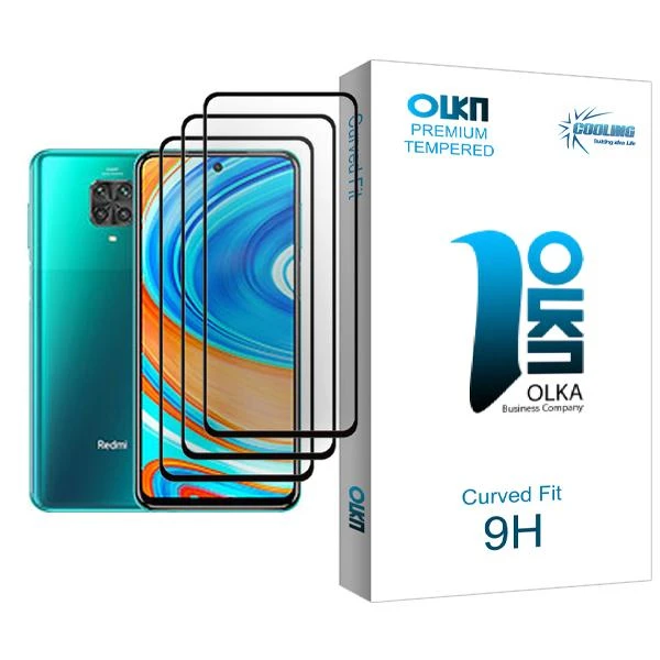 محافظ صفحه نمایش کولینگ مدل Olka Glass MIX003 مناسب برای گوشی موبایل شیائومی Redmi Note 9 Pro بسته سه عددی